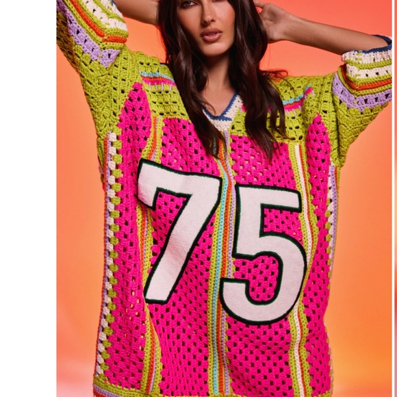 COURTSIDE OR SEASIDE CROCHET JERSEY DRESS - Picture 2 of 11